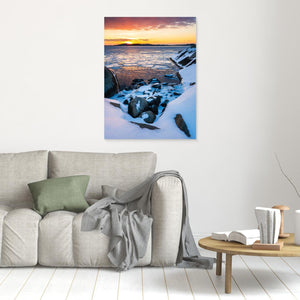Solnedgång vid Smithska udden Göteborg – Vinter vid havet | Canvas