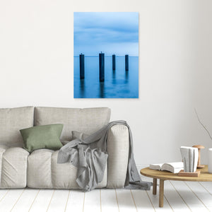 Stolpar i havet vid Viken – Höganäs, Skåne | Canvas