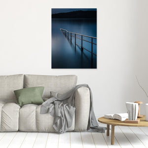 Askimsbadet Göteborg – minimalistisk kustbild i blå toner | Canvas